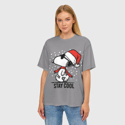 Женская футболка oversize 3D Stay cool Snoopy - фото 2