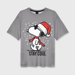 Женская футболка oversize 3D Stay cool Snoopy