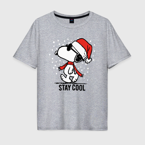 Мужская футболка хлопок Oversize Snoopy stay cool  , цвет меланж