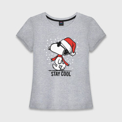 Женская футболка хлопок Slim Snoopy stay cool  