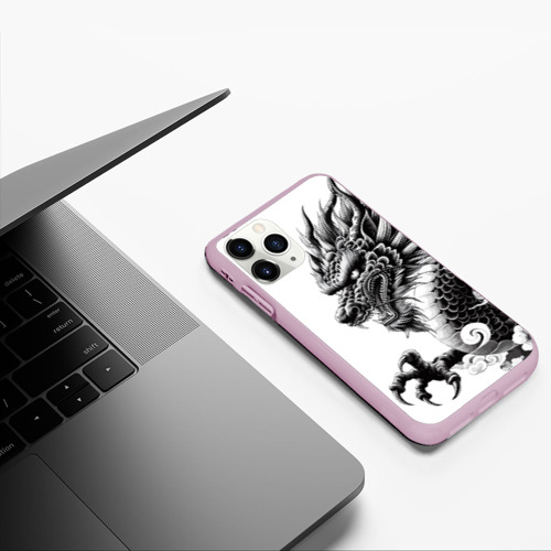 Чехол для iPhone 11 Pro матовый с принтом Морда дракона - ирезуми, фото #5