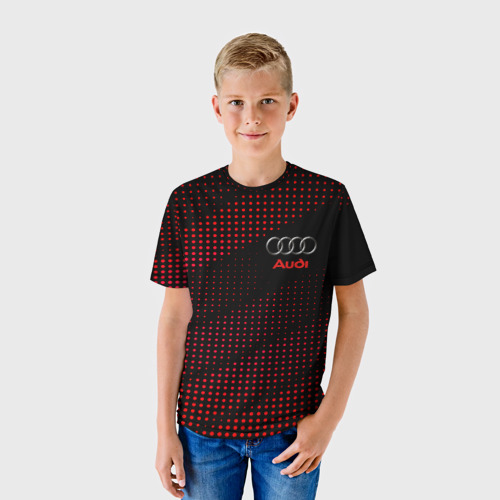 Детская футболка 3D с принтом Audi sportdot, фото на моделе #1