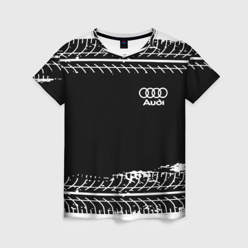 Женская футболка 3D с принтом Audi sportcolor, вид спереди #2