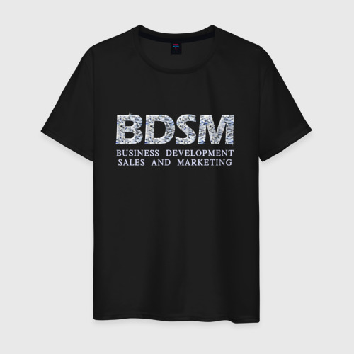 Мужская футболка хлопок BDSM - business development sales and marketing, цвет черный