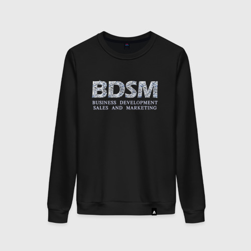 Женский свитшот хлопок BDSM - business development sales and marketing, цвет черный
