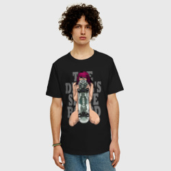 Мужская футболка хлопок Oversize Devil's skateboard - фото 2