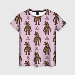 Мишка Фредди и трилистник  – Женская футболка 3D с принтом купить со скидкой в -26%