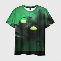 Зеленая и черная   абстракция   геометрическая – Мужская футболка 3D с принтом купить со скидкой в -26%