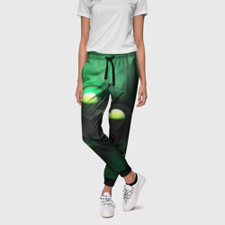 Зеленая и черная   абстракция   геометрическая – Женские брюки 3D с принтом купить