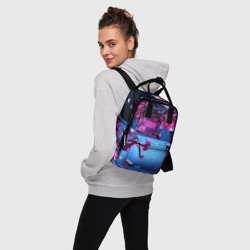 Женский рюкзак 3D Фиолетовые прозрачные кубики - фото 2