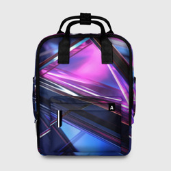 Женский рюкзак 3D Фиолетовые абстрактные треугольники