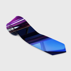 Галстук 3D Фиолетовые абстрактные треугольники