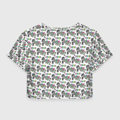 Женская футболка Crop-top 3D Паттерн детский со Змеем Горынычем, цвет 3D печать - фото 2