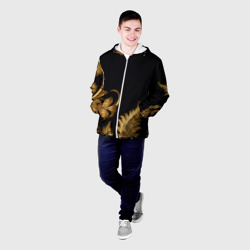 Мужская куртка 3D Золотые  узоры объемные - фото 2