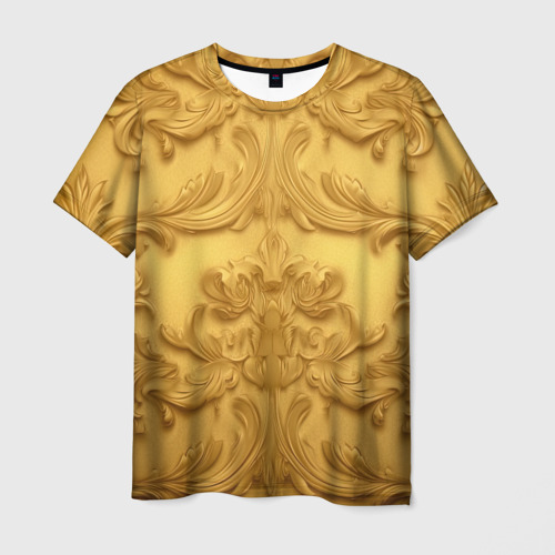 Мужская футболка 3D Золото объемные узоры, цвет 3D печать