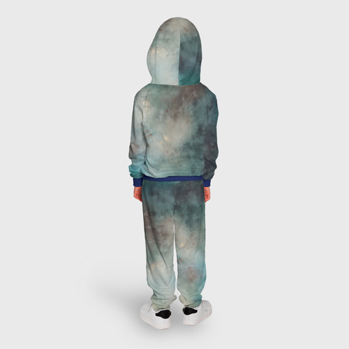 Детский костюм с толстовкой с принтом Морозные узоры на стекле, вид сзади #2