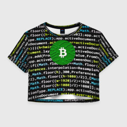 Женская футболка Crop-top 3D Bitcoin сатоши 