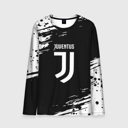 Мужской лонгслив 3D с принтом Juventus спорт краски, вид спереди #2