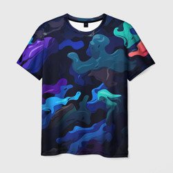 Мужская футболка 3D Камуфляж из разноцветных красок