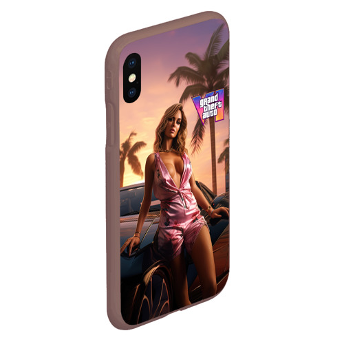 Чехол для iPhone XS Max матовый GTA 6 girl, цвет коричневый - фото 3