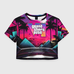 Женская футболка Crop-top 3D GTA 80s style