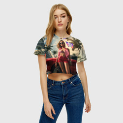 Женская футболка Crop-top 3D Девушка GTA 6 - фото 2