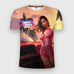 Мужская футболка 3D Slim GTA 6 girl vice city