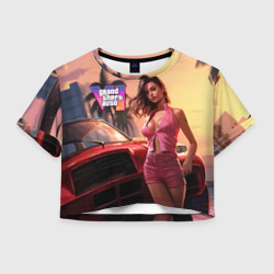 Женская футболка Crop-top 3D GTA 6 girl vice city