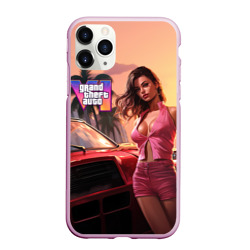 Чехол для iPhone 11 Pro Max матовый GTA 6 girl vice city