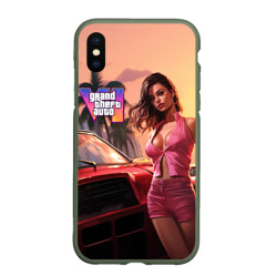 Чехол для iPhone XS Max матовый GTA 6 girl vice city