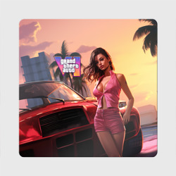 Магнит виниловый Квадрат GTA 6 girl vice city