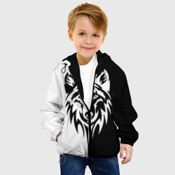 Детская куртка 3D Волк чёрно-белый - фото 2