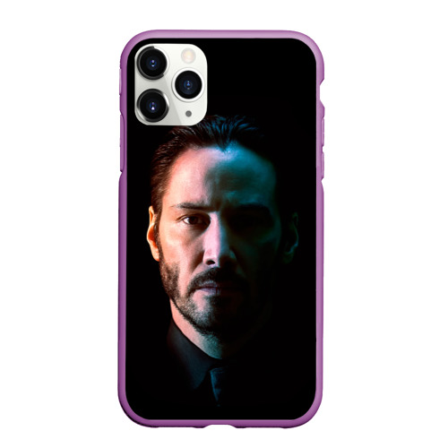 Чехол для iPhone 11 Pro Max матовый Keanu Charles Reeves, цвет фиолетовый