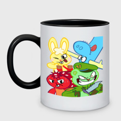 Кружка двухцветная Four happy tree friends