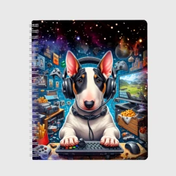 Тетрадь Причудливый мир геймера - бультерьер