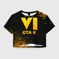 Женская футболка Crop-top 3D GTA 6 - gold gradient