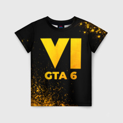 Детская футболка 3D GTA 6 - gold gradient