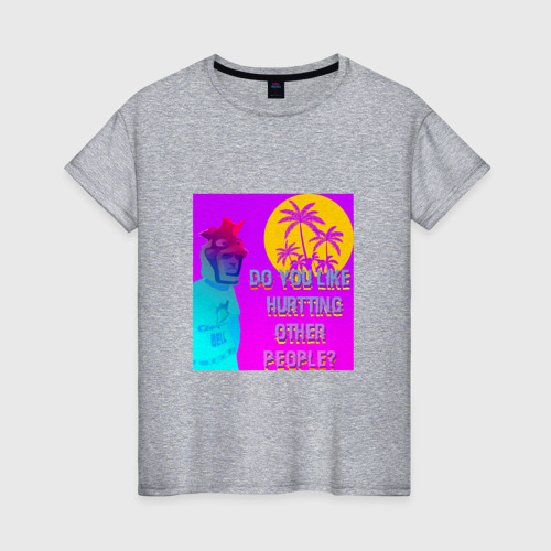 Женская футболка хлопок  HotLine San Andreas, цвет меланж