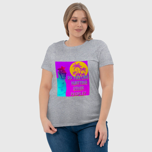 Женская футболка хлопок  HotLine San Andreas, цвет меланж - фото 6