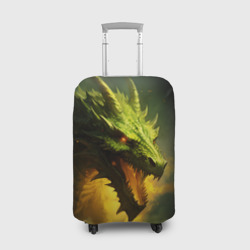 Чехол для чемодана 3D Злой зеленый дракон 2024