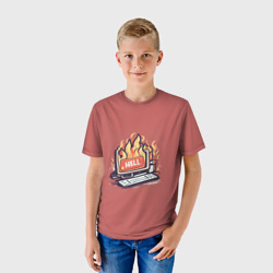 Детская футболка 3D Hell - адский компьютер - фото 2