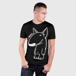 Мужская футболка 3D Slim I love bullterriers - фото 2