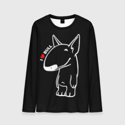 Мужской лонгслив 3D I love bullterriers