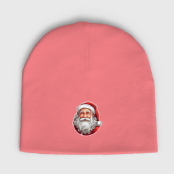 Мужская шапка демисезонная Санта клаус иллюстрация-стикер 