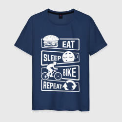 Мужская футболка хлопок Eat sleep bike