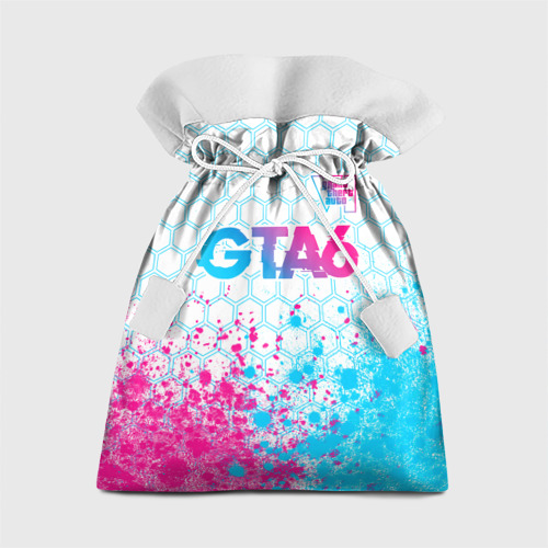 Подарочный 3D мешок GTA6 neon gradient style посередине