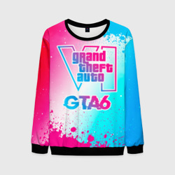 Мужской свитшот 3D GTA6 neon gradient style