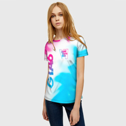 Женская футболка 3D GTA6 neon gradient style вертикально - фото 2