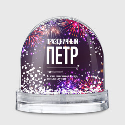 Игрушка Снежный шар Праздничный Петр: фейерверк