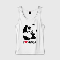 Женская майка хлопок I love panda